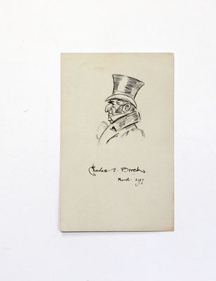 An Original Hand Drawn Signed Gentleman by Jane Austen/Charles Dickens  Artist Charles Edmund Brock