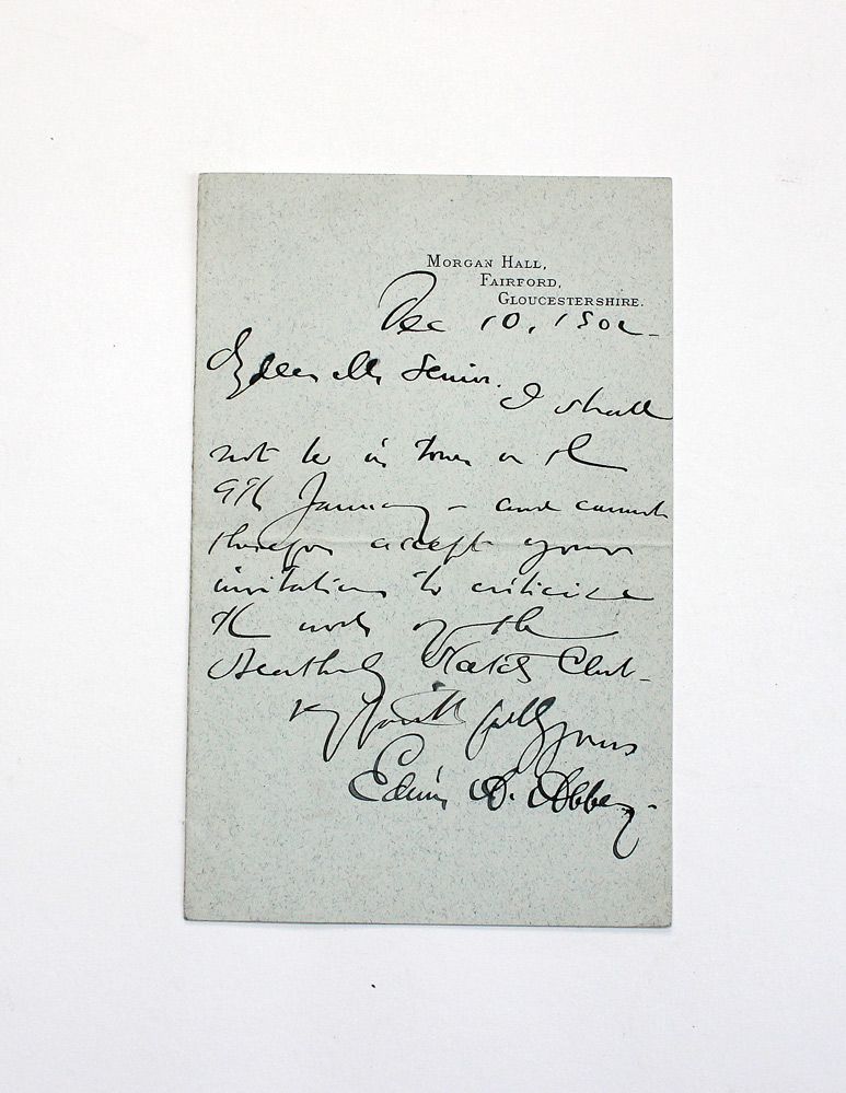 An Original Handwritten and Signed Letter by American Artist Edwin Austin Abbey