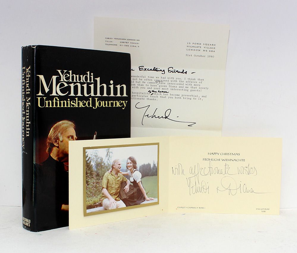 Unfinished Journey Includes a letter and a signed Christmas Card from Yehudi Menuhin