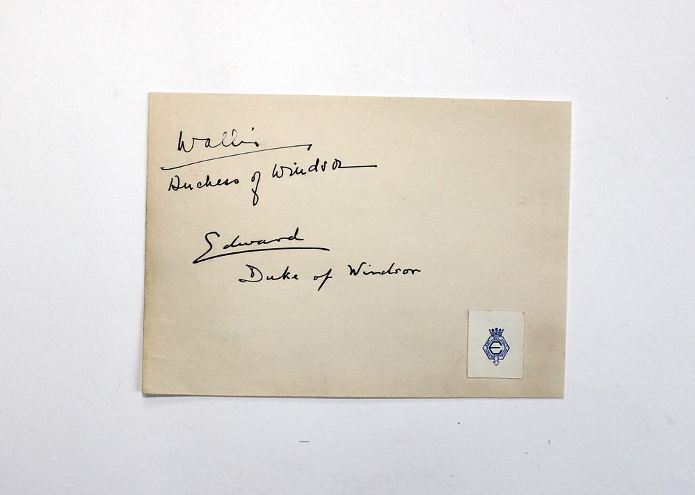 An Original Handwritten and Signed Paper by King of England Edward VII and Wallis Simpson