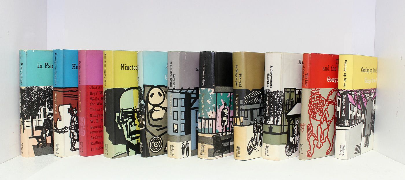The Complete Uniform Edition of George Orwell with dust wrappers Designed by Denis Piper. -  comprising: 1984 Nineteen Eighty-Four; Animal Farm; Critical Essays; Down and Out in Paris and London