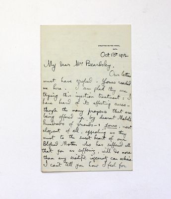 An Original Very Rare Handwritten and Signed Letter by the First Sherlock Holmes Actor Charles Brookfield.