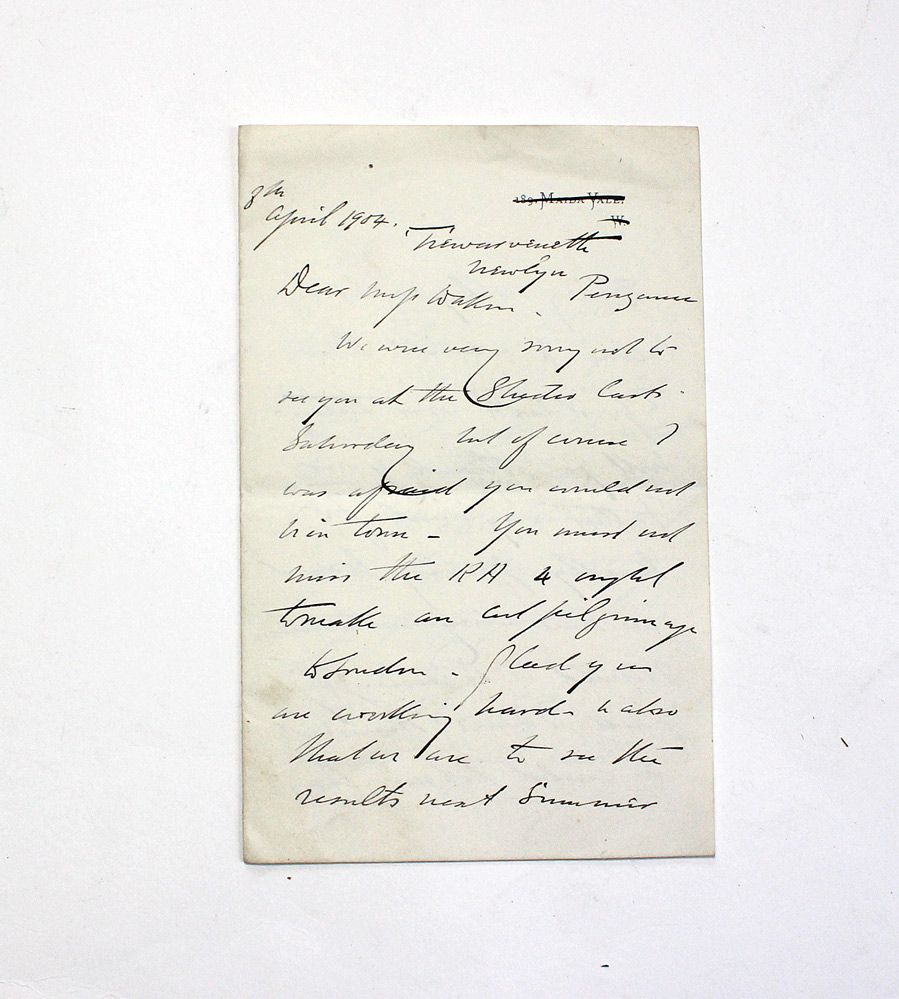 An Original Handwritten and Signed Letter by Newlyn Founder Artist Stanhope Alexander Forbes
