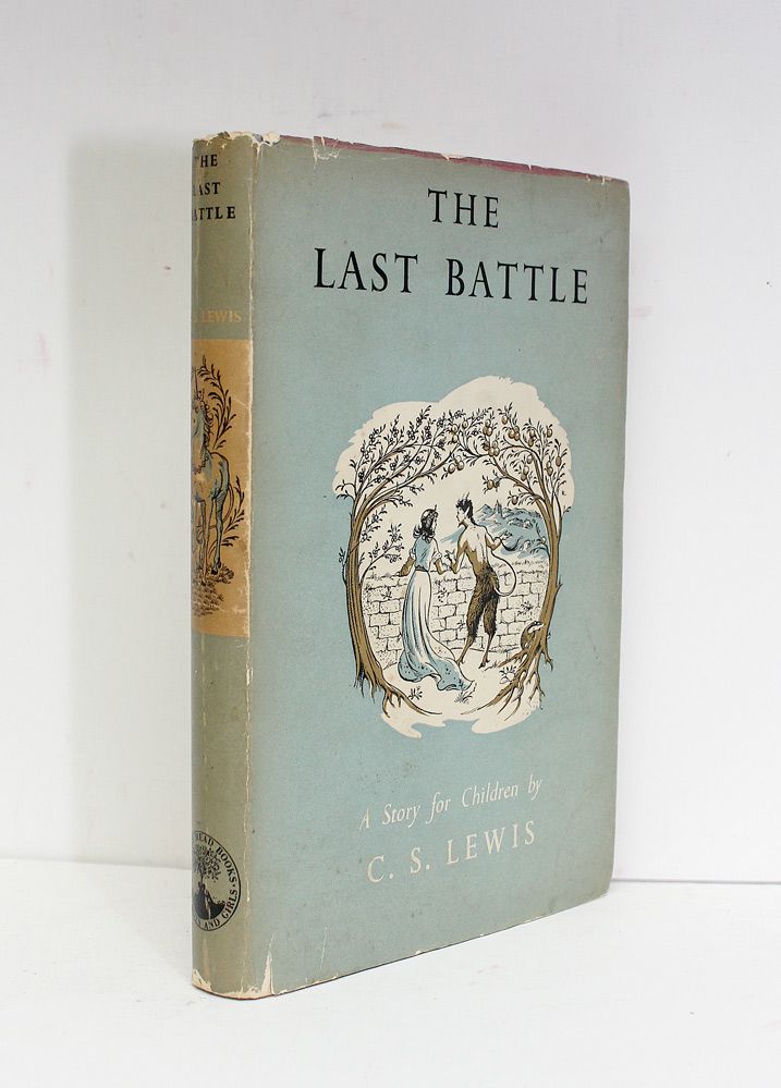 The Last Battle - Presentation copy Given by C S Lewis to F. H. P. Knight. Inscribed by the recipient F H P Knight in the year of publication on the front free endpaper.