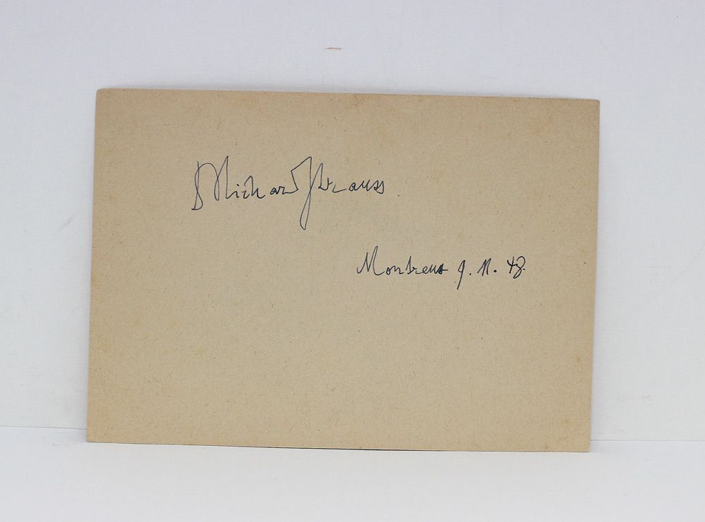 An Original Handwritten and Signed Autograph Note written during his last Musical Composition by Richard Strauss.