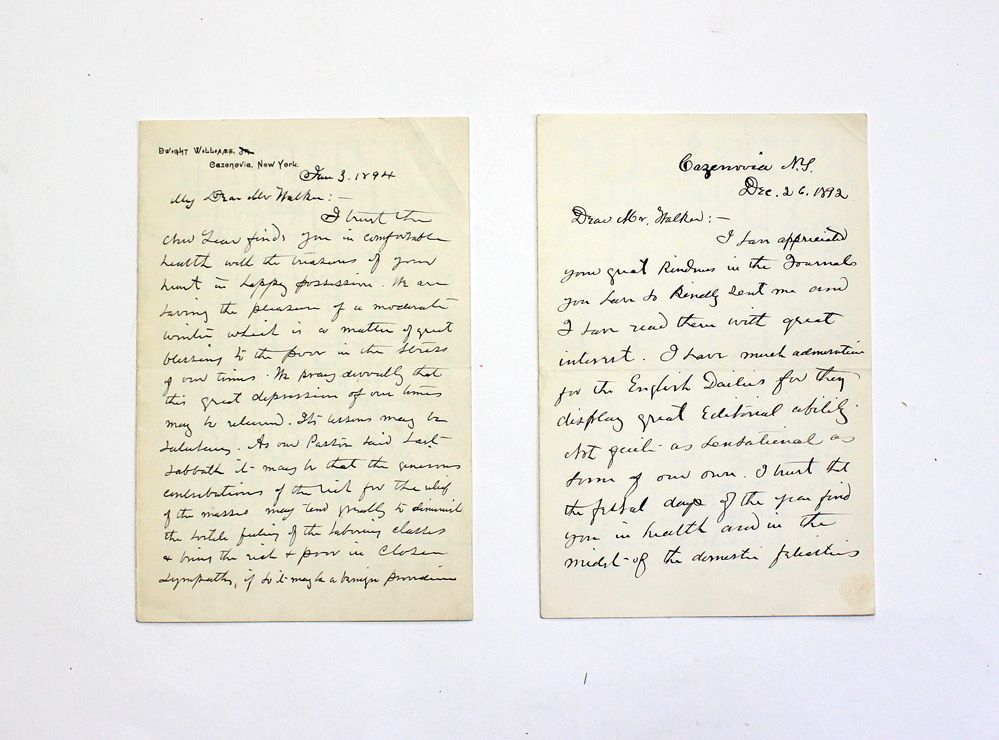 Two Original Handwritten and Signed Letters by American Artist Dwight Williams