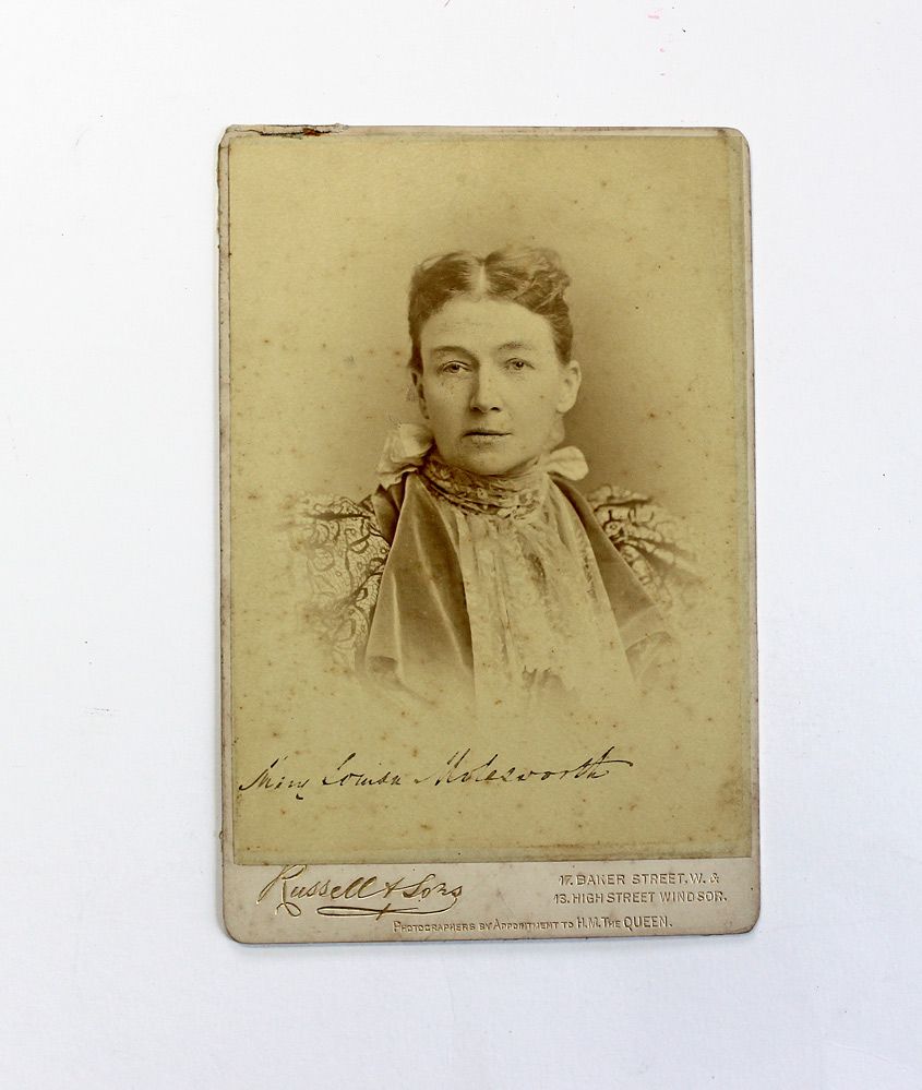 An Original Rare Victorian Cabinet Photograph and Signed by Children’s and Horror Writer Mary Louisa Molesworth.
