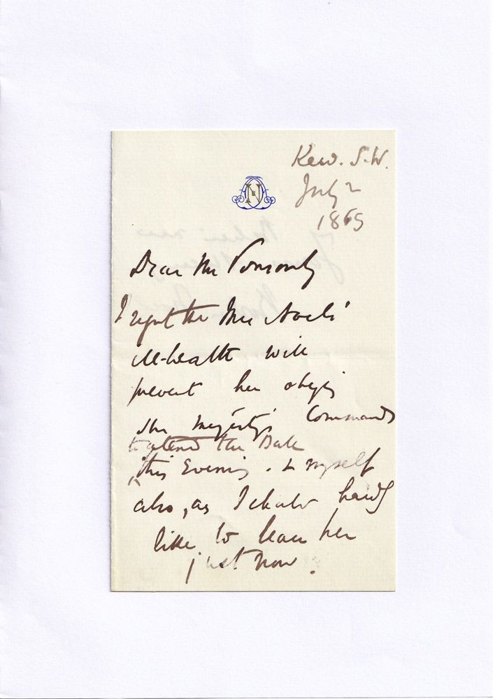 An Original Handwritten and Signed by British Poet and Spiritualist Roden Noel
