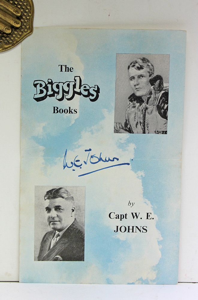 An Original Rare Signed Biggles Bibliography by Writer W E Johns to David Gillard MBE