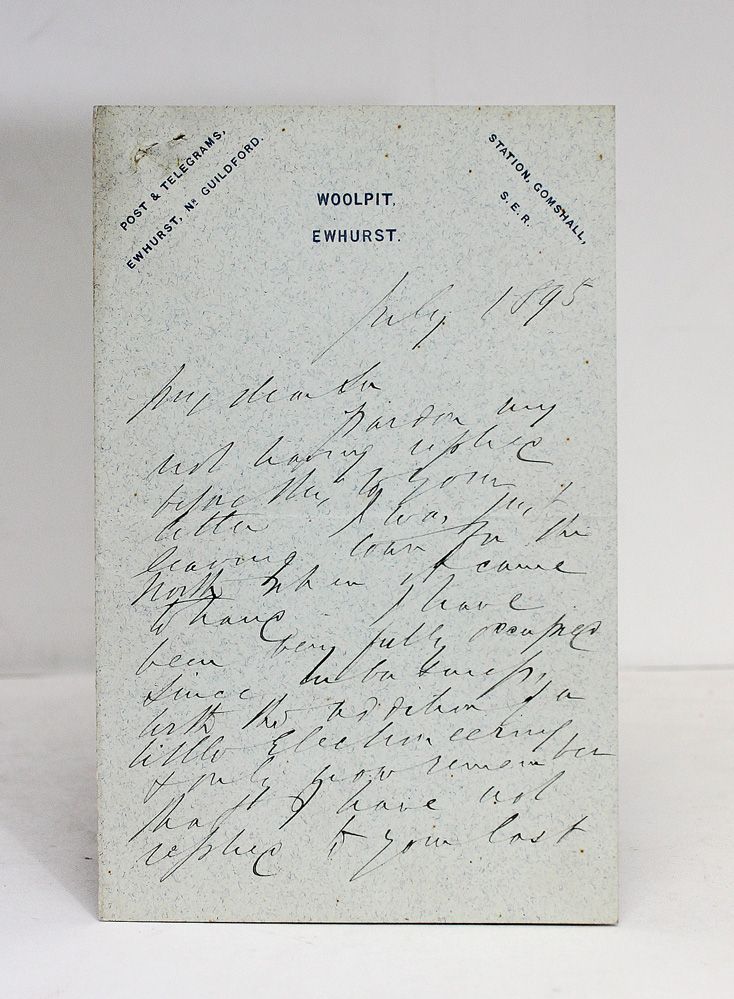 An Original Rare Handwritten and Signed Woolpit Letter by Pottery Manufacturer Sir Henry Doulton