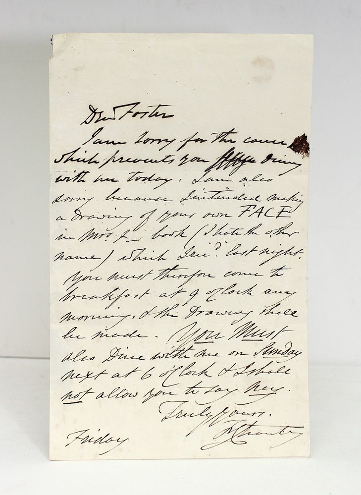 An Original Handwritten and Signed Letter by Sculptor and Artist Sir Francis Leggatt Chantrey to John Foster
