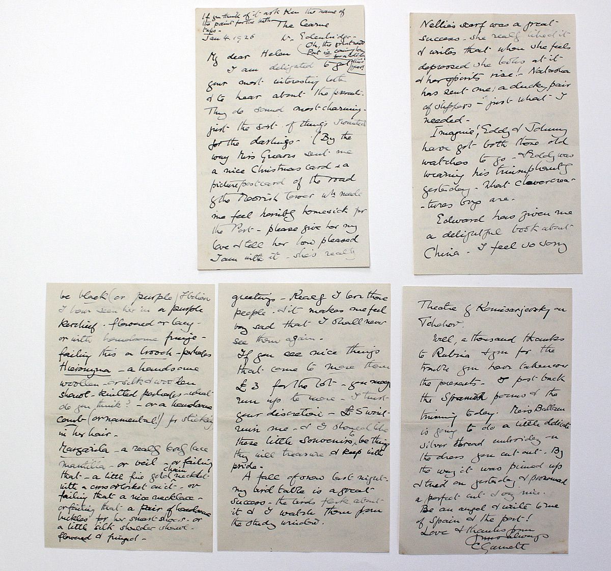 Two Uncommon Long Original Handwritten and Signed Letters from English Translator of Russian Literature Constance Garnett.
