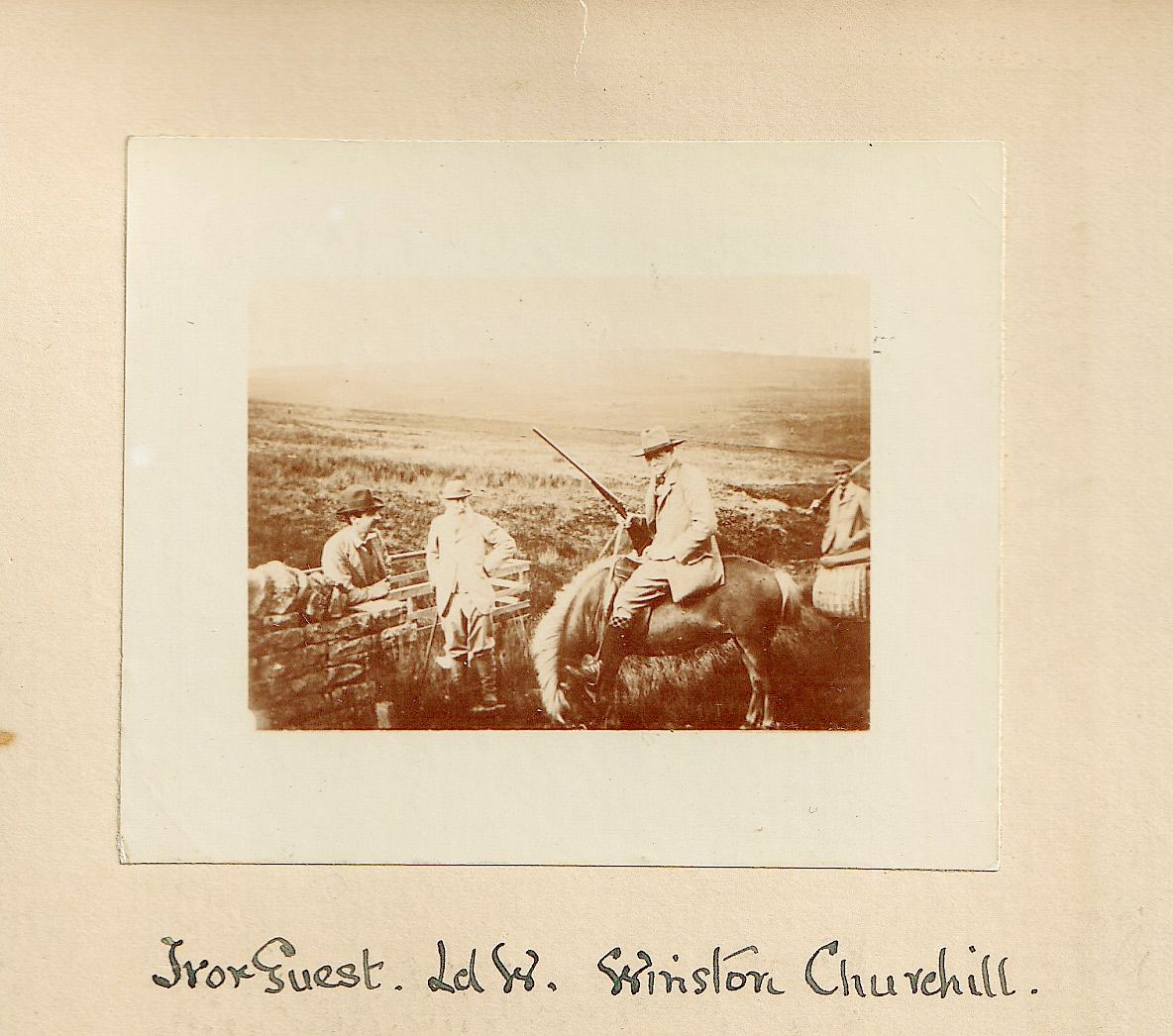 An Original Rare Early Photograph of Winston Churchill and Ivor Guest Shooting at probably Lord Tweedmouth Estate Guisachan in Glen Affric.