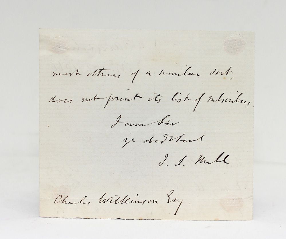 An Original Handwritten and Signed Part Letter by English philosopher John Stuart Mill
