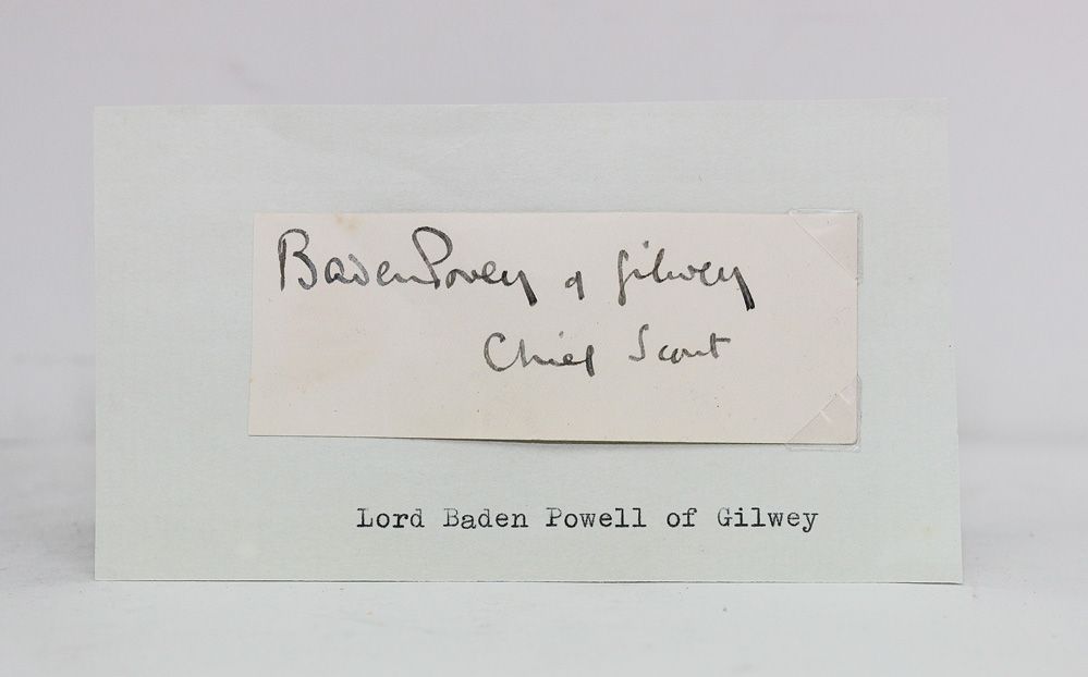 An Original Paper Slip Signed by the Founder of the Scout Movement Robert Baden Powell.