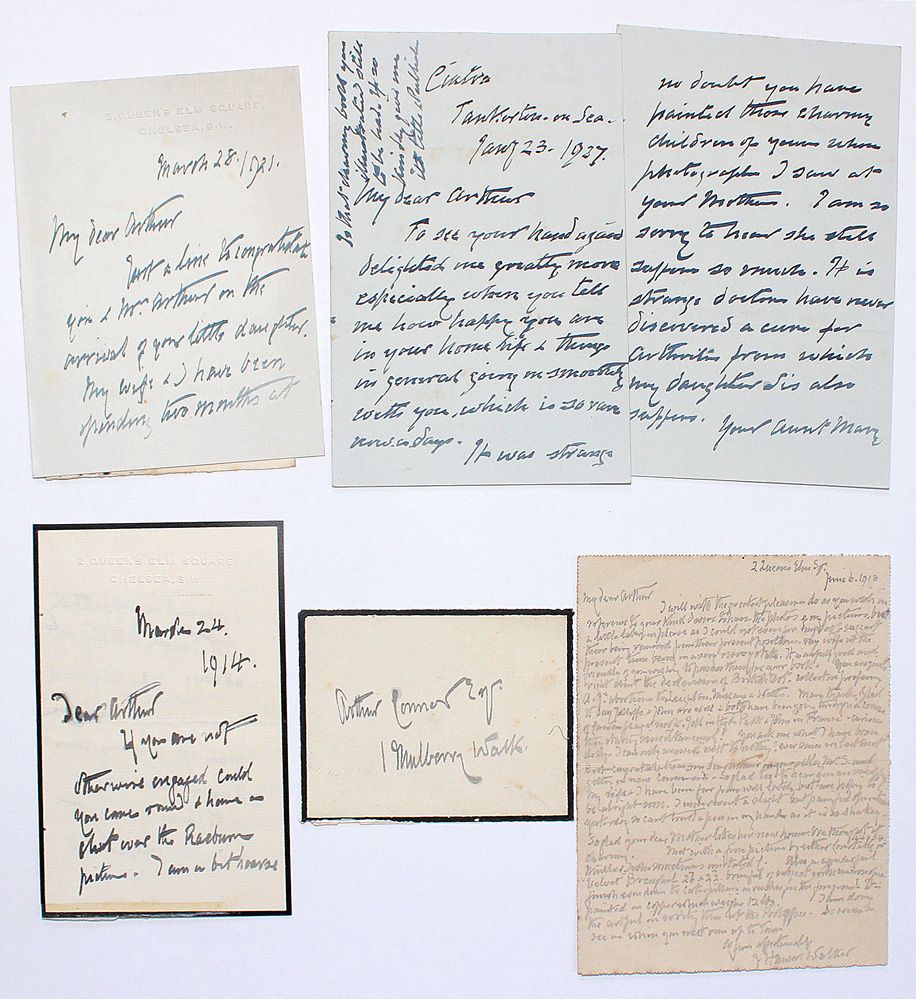 Four Original Handwritten and Signed Letters/Envelopes by Artist John Hanson Walker to fellow Artist Arthur Bentley Connor.