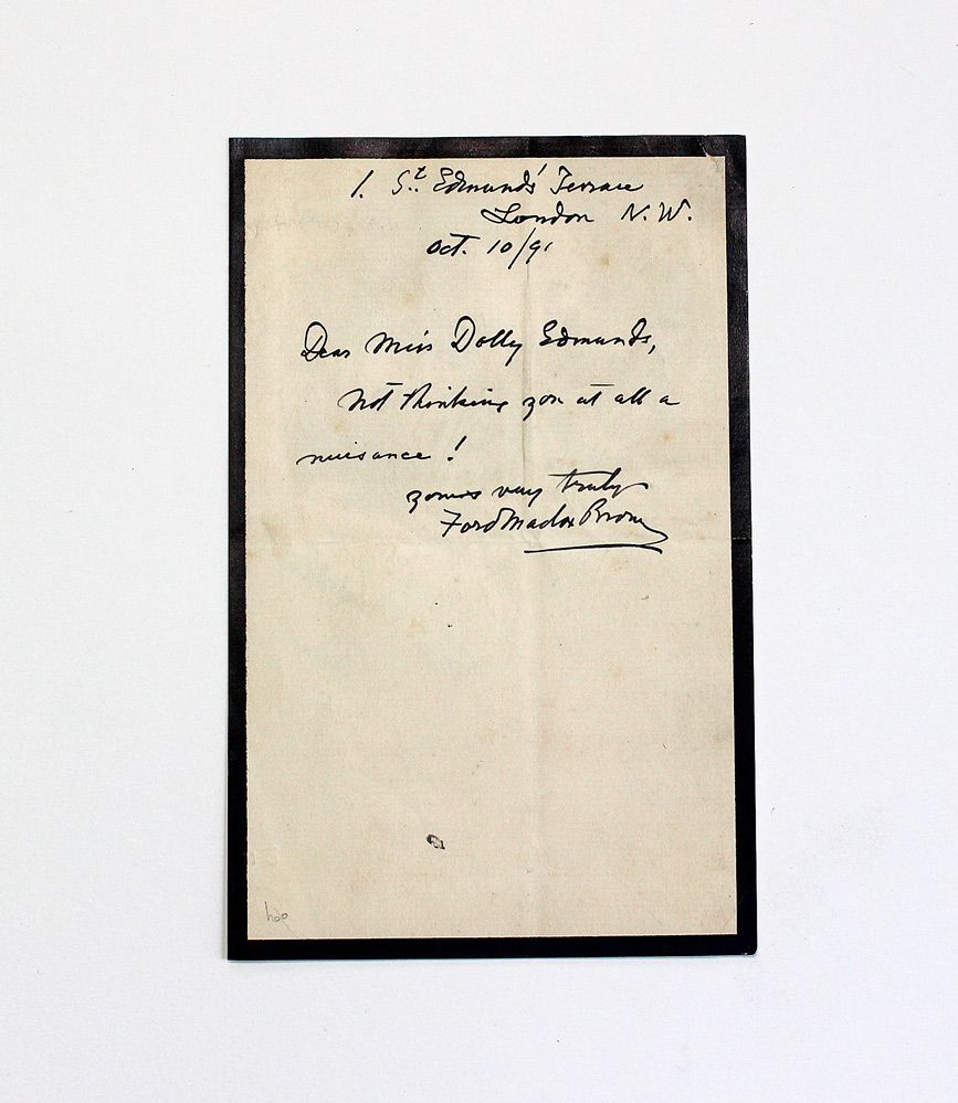 An Original Handwritten and Signed Letter by Pre Raphaelite Artist Ford Madox Brown