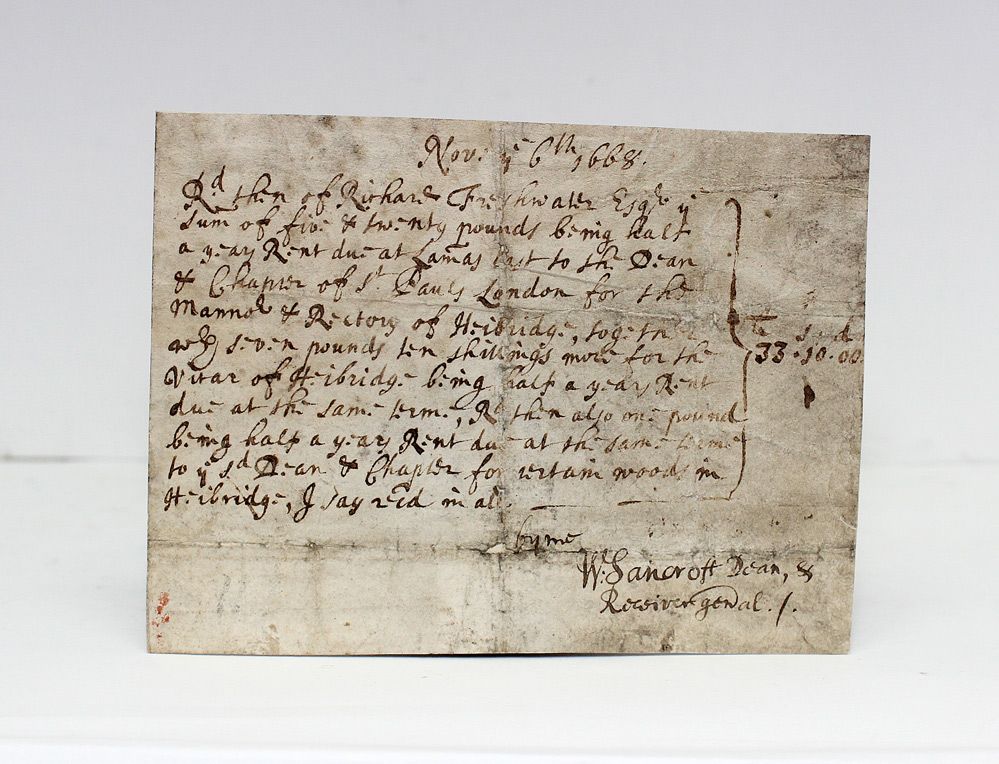 An Original Handwritten and Signed Letter by Dean of Saint Paul and Future Archbishop of Canterbury William Sancroft.