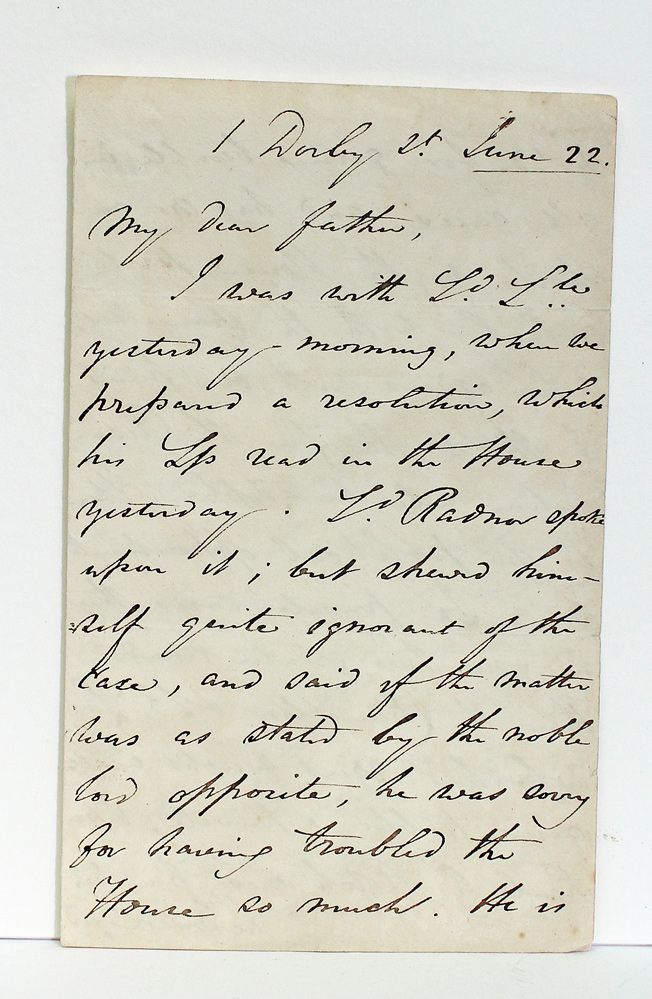 An Original Handwritten and Signed Letter by John Borthwick of Crookston to His Father with Regards to Their Claim to the Title of Lord Borthwick in the Peerage of Scotland