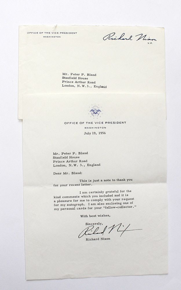 An Original Typed Vice President letter Signed, by Richard Nixon from the office of the Vice President, Washington, 19 July 1956