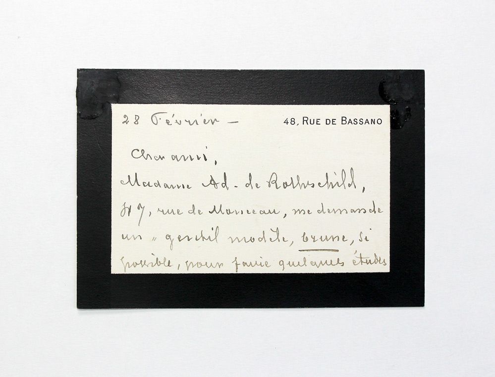 An Original Handwritten and Signed Letter by French Artist Léon Bonnat to Probably Baroness Charlotte de Rothschild