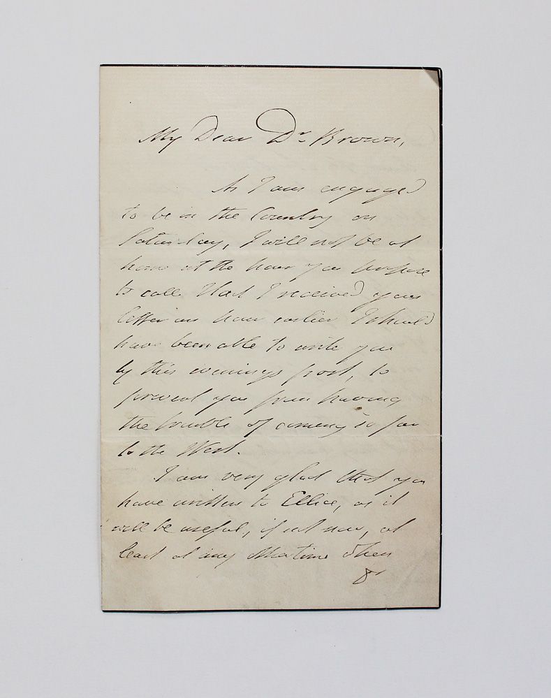 An Original Handwritten and Signed Letter from Sir David Brewster who was a Scottish Optical scientist, inventor and author,