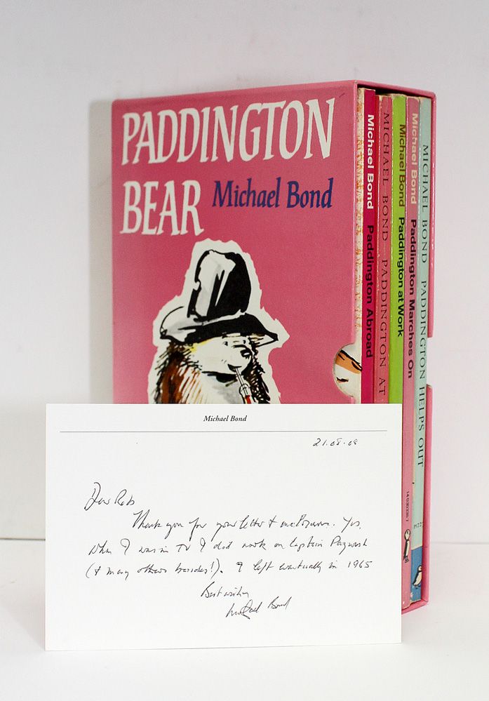 Paddington Helps Out, Paddington Marches On, Paddington at Work, Paddington at Large, Paddington Abroad - Michael Bond SIGNED