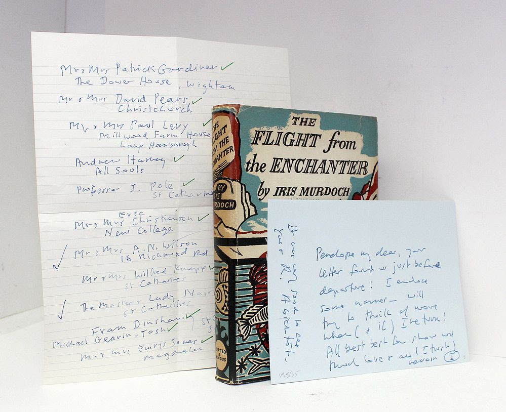 The Flight from the Enchanter - Includes an original handwritten letter and name list from the author - Iris Murdoch SIGNED