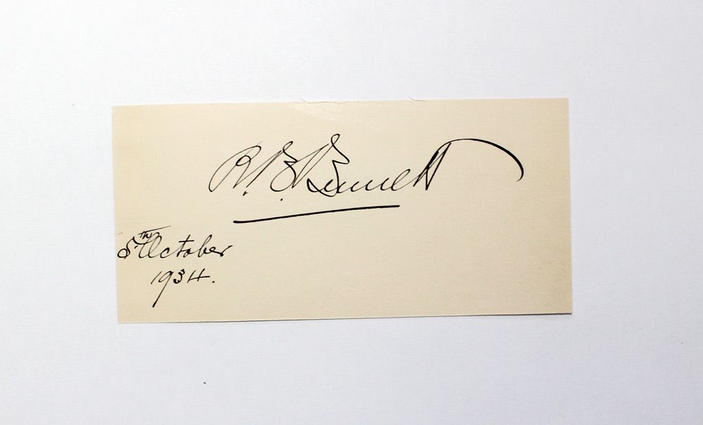 An Original Handwritten and Signed Paper by Canadian Prime Minister Richard Bennett