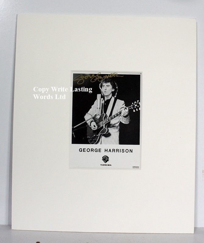 Original Hand Signed Picture of George Harrison Beatle