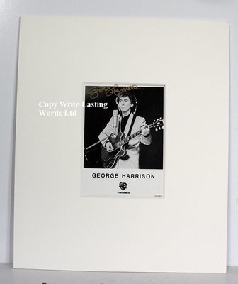 Original Hand Signed Picture of George Harrison Beatle
