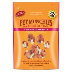 Pet Munchies 100% Natural Real Chicken &amp; Rawhide Dumbells 80g