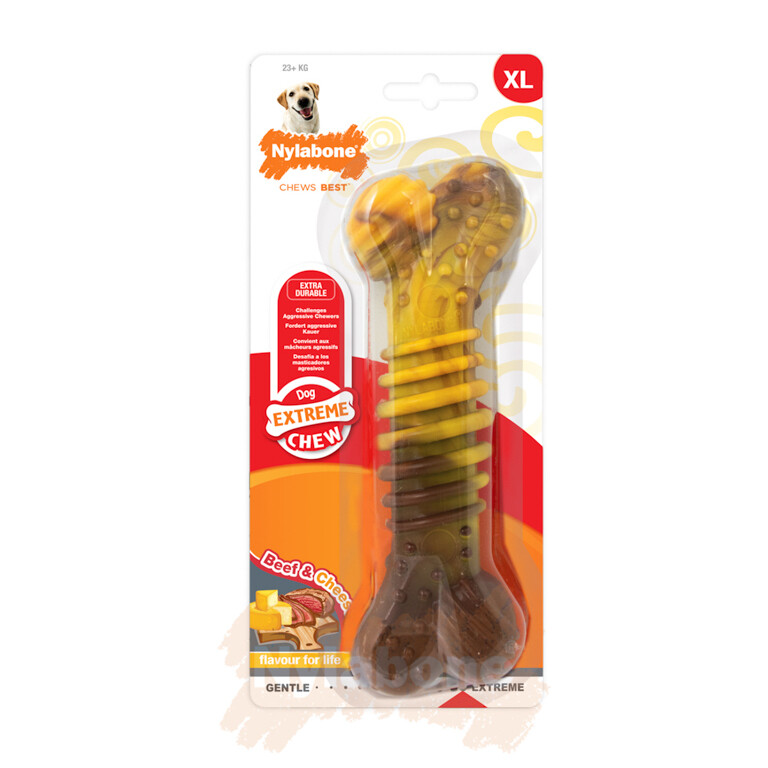 Nylabone Beef with Cheese Extreme Texture Bone - XL