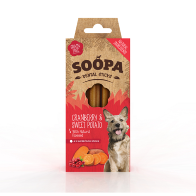 Soopa Dental Sticks Cranberry And Sweet Potato