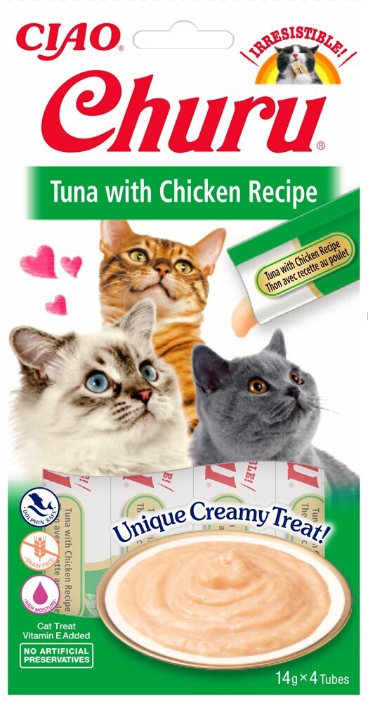 Churu Purees Tuna With Chicken Creamy Snack (4 Pack)