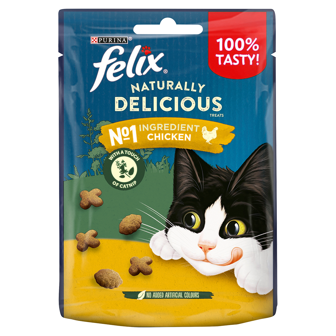 Felix Naturally Delicious snacks, Chicken with catnip 50g