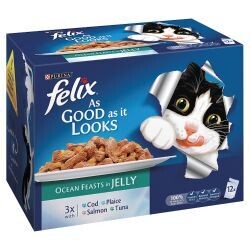 Felix As Good As It Looks Ocean Feasts in Jelly 12 Pack