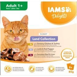 Iams Delights Adult Cat Land Collection in Gravy 8pk