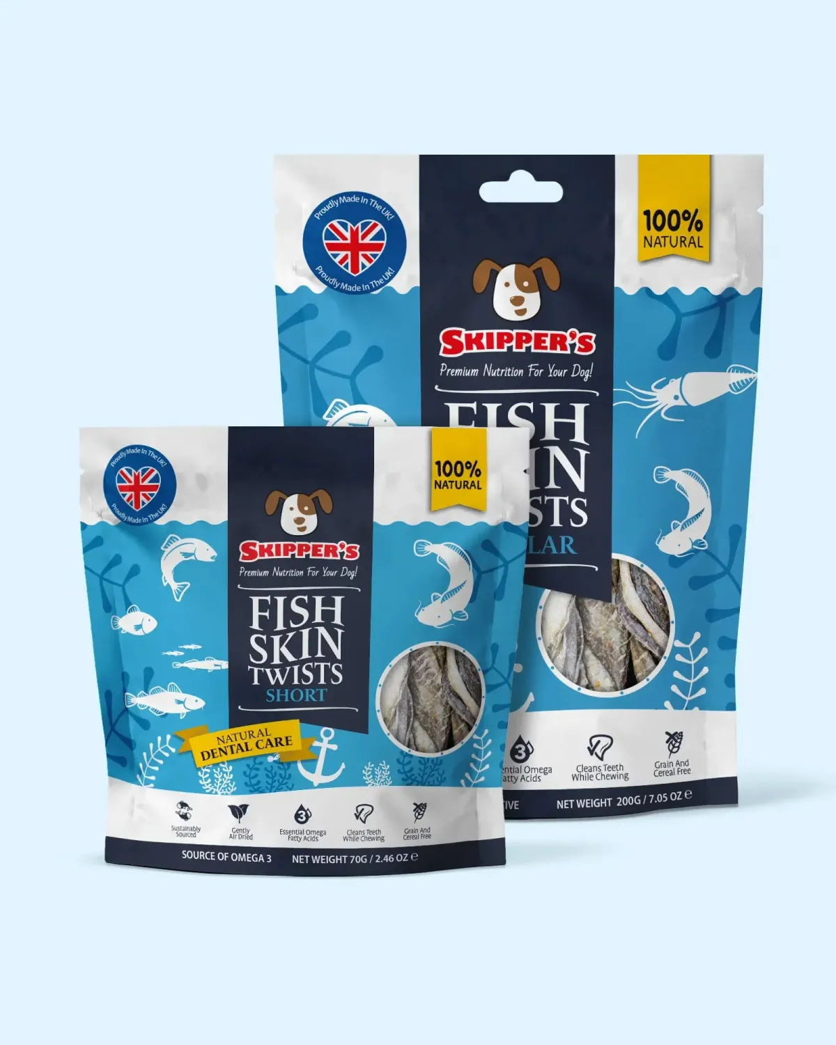 Skipper's Fish Skin Twists Short 70g
