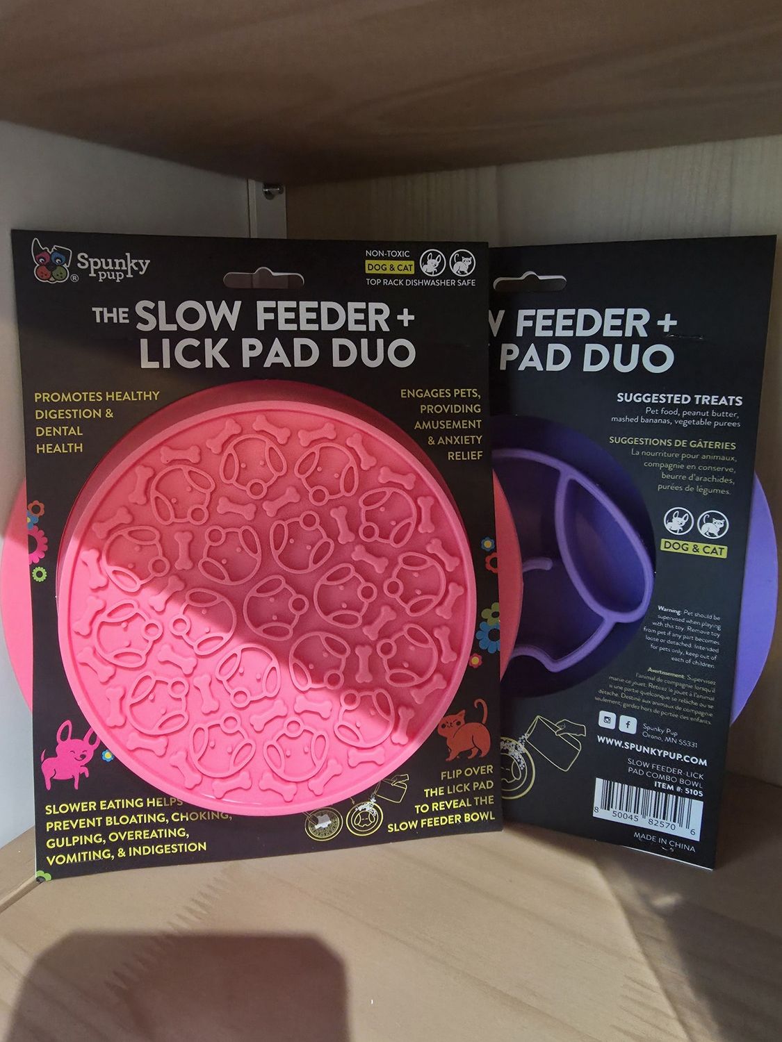 Spunky Pup® Slow Feeder &amp; Lick Pad Duo Combo Bowl