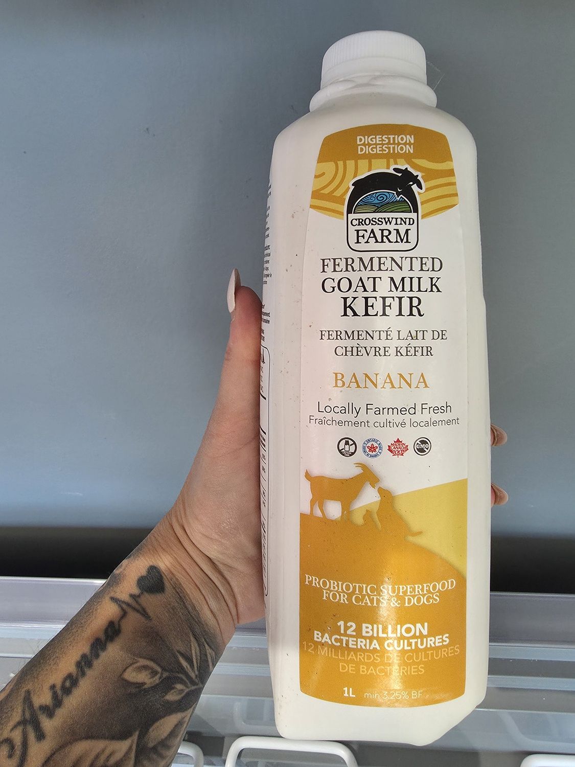 Crosswind Farm Frozen Fermented Goat Milk Kefir Banana 1L