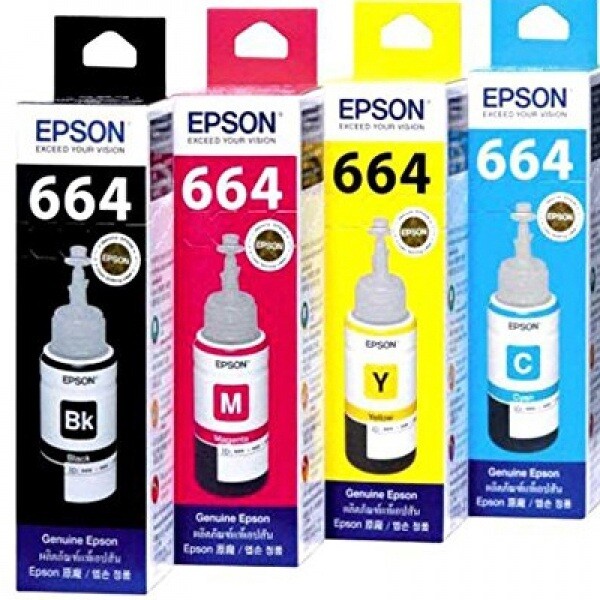 Tintas Epson T664120 Original. Para Impresoras: L110/L200/L210/L350/L355/L555.  Rendimiento: 5.000 Paginas Cada Color