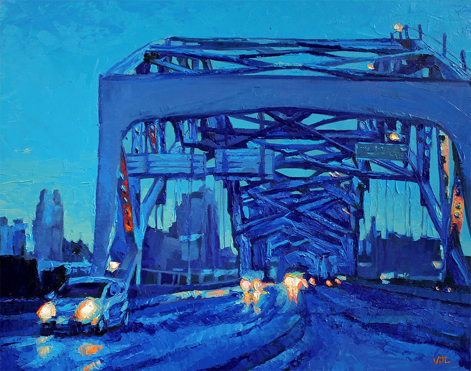Blue Broadway Bridge