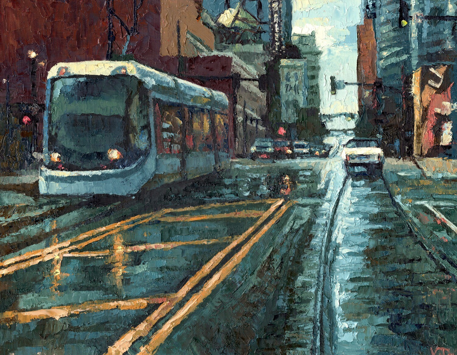 Rainy Day Streetcar on Main Street