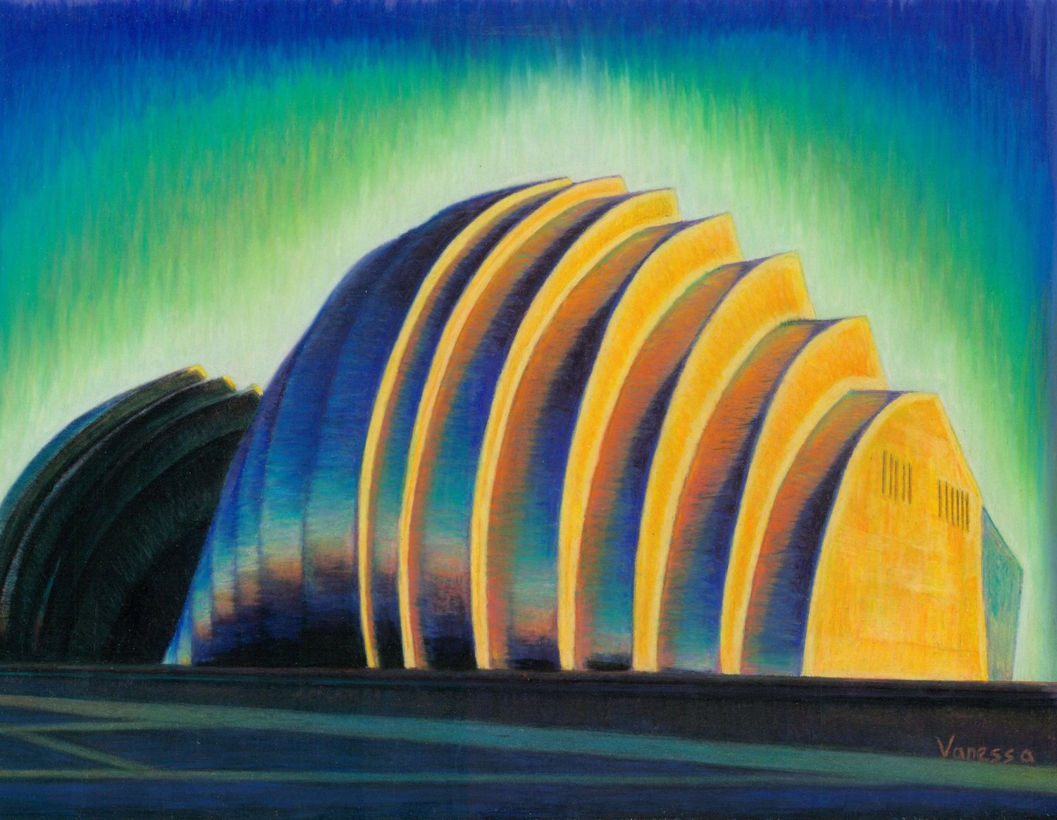 Green and Blue Kauffman Performing Arts Center