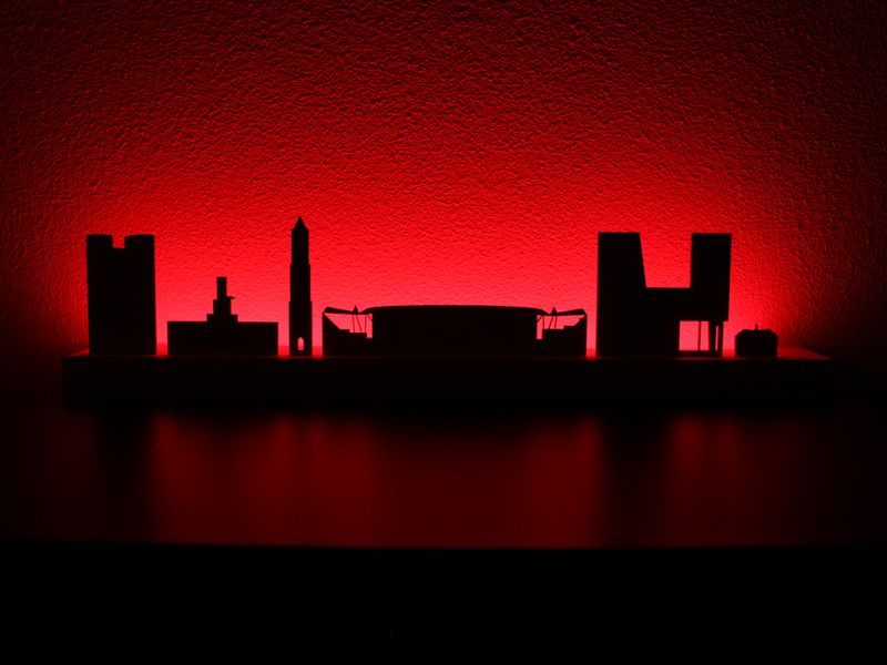 Houten skyline lamp Utrecht