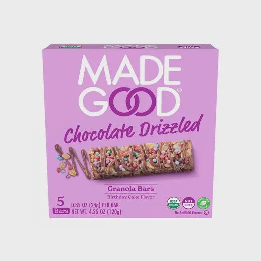 MADEGOOD BIRTHDAY CAKE DRIZZLED GRANOLA BARS 5 COUNT