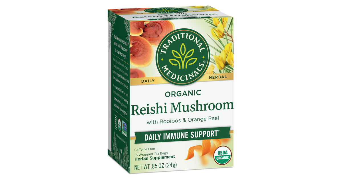 TRADITIONAL MEDICINALS REISHI MUSHROOM WITH ROOIBOS TEA 16 CT