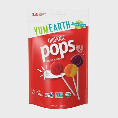 YUMEARTH ORGANIC ASSORTED FRUIT FLAVOR LOLLIPOPS 3.1 OZ