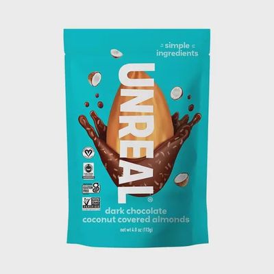 UNREAL DARK CHOCOLATE COCONUT COVERED ALMONDS 4 OZ